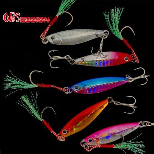 OBSESSION Jig Fishing Lures Bass Fishing Jigs 7-30g Holographic Ephemera Metal Jig Trolling Lure Saltwater Lures Isca Artificial