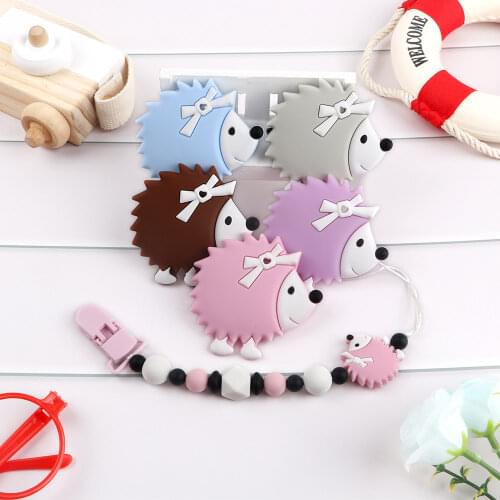 Kovict 1pcs Silicone Teethers Cartoon Hedgehog Shape BPA Free Tiny Rod Food Grade Silicone Baby Teethers Teething Toy