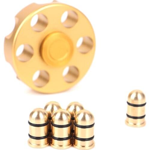 Pure Copper Revolver Bullet Can Left Wheel Fingertip Gyro Hand Reduce Stress Toy adult decompression toy