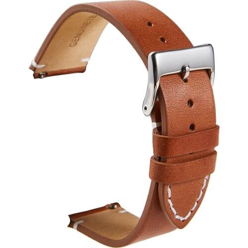 New Quick Release Calfskin Leather Watchbands Soft Matte Ultra-thin Leather Watch Band 16 18 20 22 24mm Straps for Smart Watch