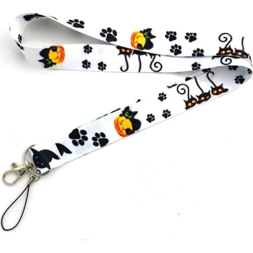 Cartoon Cat Mobile Phone Rope Lanyard For Keys ID Card Badge Holder Neck Strap Neckband Webbing Ribbon Lanyards Accessories