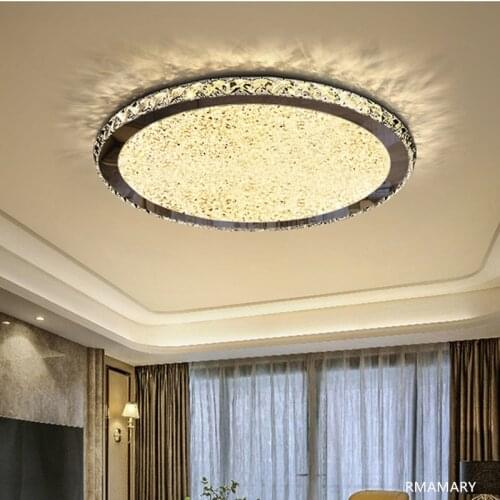 Modern Ultra-thin Fashion Luxury round led crystal ceiling light living room 110V 220V High-quality ceiling lamps Free shipping