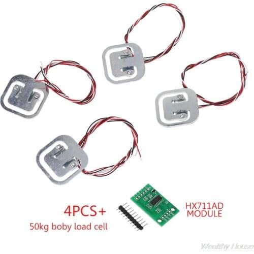 4pcs 50kg Human Scale Load Cells & HX711 AD Module Kit Resistance Strain Weight Sensor Measurement Tools D23 20 Dropshipping