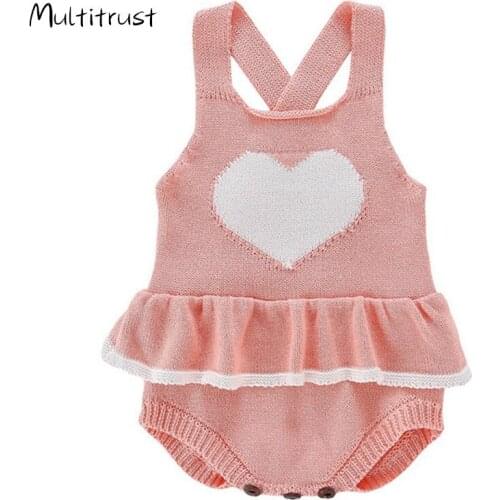 Knit Baby Girls Clothes Autumn Knitted Baby Rompers Ruffle Newborn Infant Baby Overalls Cute Newborn Girls Jumpsuit Baby Clothes