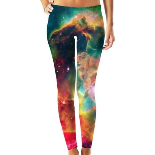 Women Leggings Fashion 3D Digital Printing Crimson Nebula Leggings Sexy Elastic Female Skinny Leggings Gothic DDK1