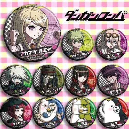 Badge Button Brooch Pins medal Collect Cartoon Badge Decor Cosplay 11PCS Anime Danganronpa: Trigger Happy Havoc Maizono Sayaka
