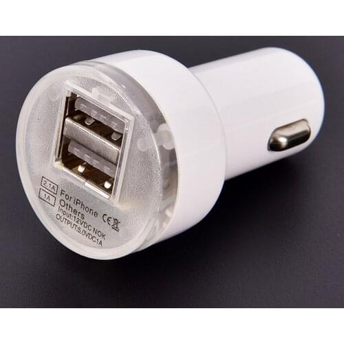 1PC Universal Mini Dual 2 Port USB Car Charger Adapter for iPhone 7 6 for iPad Smart Mobile Cell Phone Wholesale Dropship