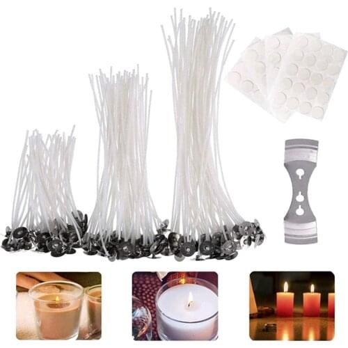 100Pcs/set Candle Wicks Smokeless Wax Pure Cotton Core 9/15/20cm DIY Candle Making Pre-waxed Wicks For Party Supplies