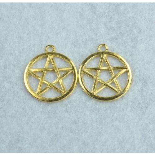 15pcs Gold color star Charms Necklace Pendant Bracelet Jewelry Making Handmade Crafts diy Supplies 28*24mm L305