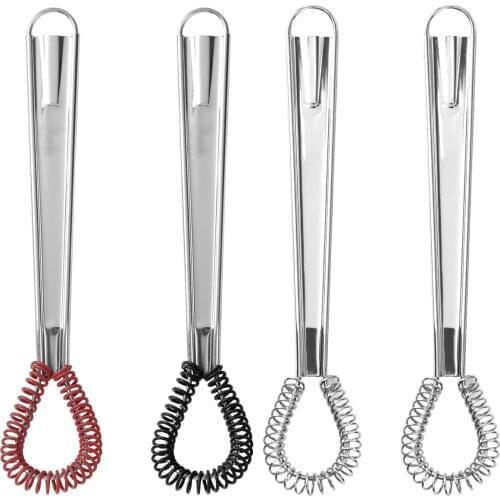 2Pcs Stainless Steel Mini Egg Whisk Beater Handheld Creamy Coffee Mixer Milk Frother Foamer Spring Blender Kitchen Accessories