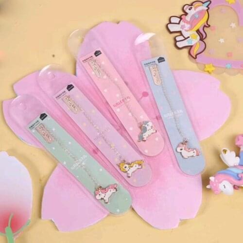 24 pcs/lot Unicorn Bookmark for book markers Cartoon metal pendant paper clip School Office Supplies stationery gift escolar
