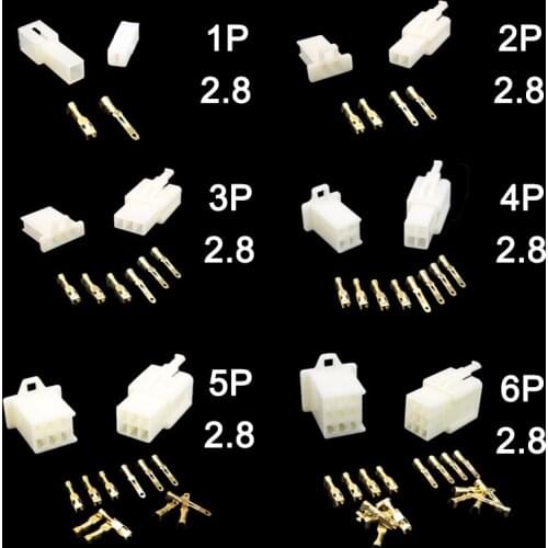 5sets 2.8mm 2/3/4/6/9 pin Automotive 2.8 Electrical wire Connector Male Female cable terminal plug Kits Motorcycle ebike car
