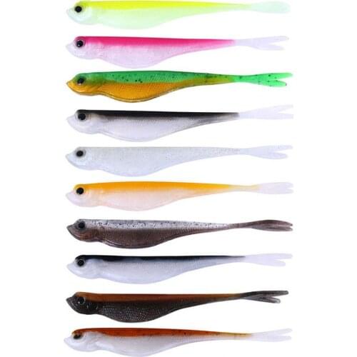 5Pcs 12cm Bicolor Double Tail Fake Bionic Lure Soft Fish Bait Fishing Accessories Wobbler Artificial Hard Bait Fishing Tackle