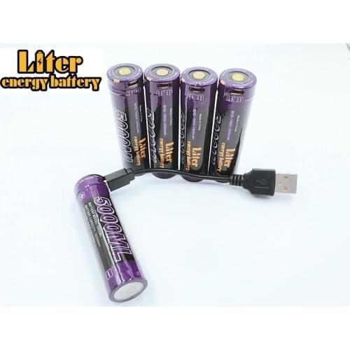 5PCS Liter energy battery USB 18650 3500mAh 3.7V Li-ion Rechargebale battery USB 5000ML Li-ion battery + USB wire