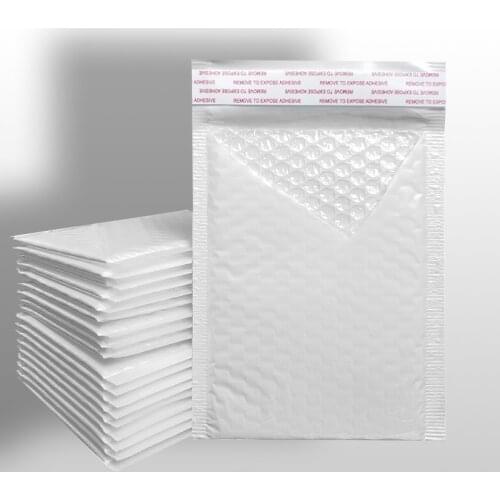 50 Pieces 15x11cm Waterproof Shockproof Envelopes White Poly Bubble Mailer Bag Self Seal For Package Gift