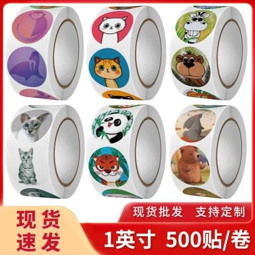 500pcs Cute Cartoon Animals Sticker for Kids Encourage Sealing Labels Paper School Teacher Supplies Child Reward Sticker Labels