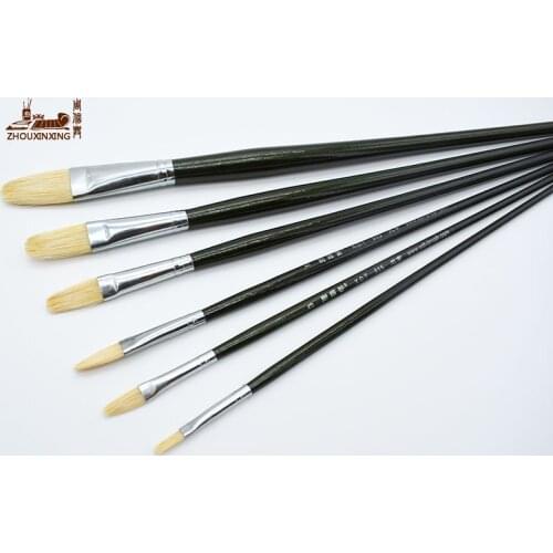 6pcs/set,pig Bristles hair Paint Brush Set Pointed Art for Supplies Oil Painting Brush Acrylic Paint Art Brush for Painting
