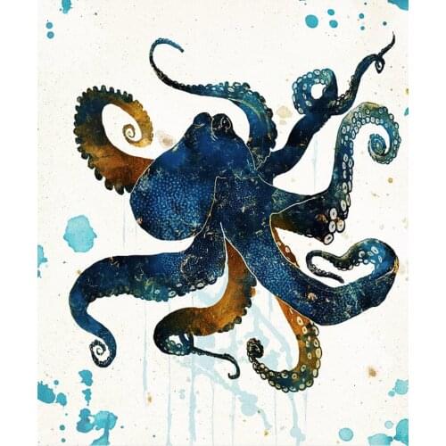 Abstract Octopus Canvas Painting Vintage Ocean Poster Prints Nautical Coastal Wall Art Picture Printing Home Wall Decorative
