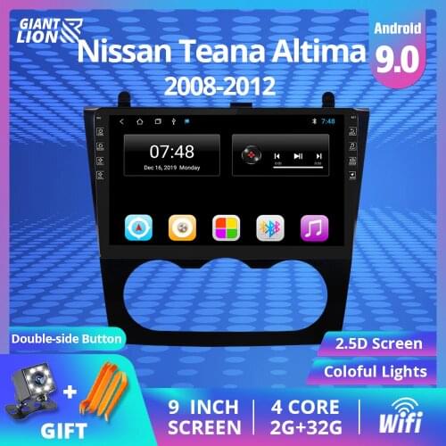 2DIN Android 9.0 Car Radio For Nissan Teana Altima Stereo DVD Player 2008-2012 9 Inch Screen Bluetooth Gps Navigator Tourism
