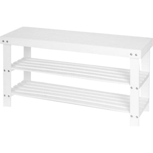 White shoe bench home modern minimalist porch door can sit shoe cabinet Nordic solid wood shoes bench bamboo shoe rack