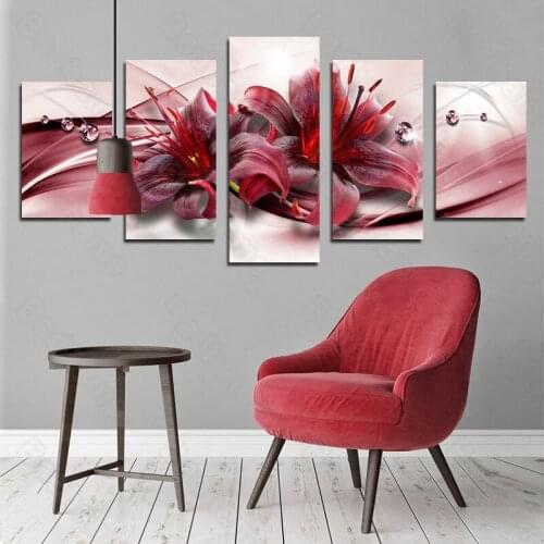 Living Room Decoration Frameless Painting Bedroom Mural Sofa Background Wall Still Life Porcelain Flower Petals Dewdrops