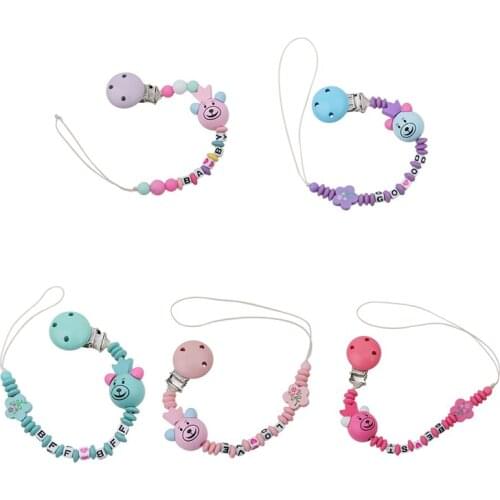 Baby Pacifier Clip Chain Baby Boys Girls Pacifier Clips Holder Newborn Dummy Rattles Animal Jewelry Teether Baby Nipple Feeding