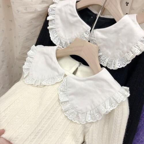 Childrens Clothing Autumn Winter Baby Girls Thicken Tshirt Solid Cotton Lace Collar Tshirt For Girl Kids Velvet Bottoming Shirt
