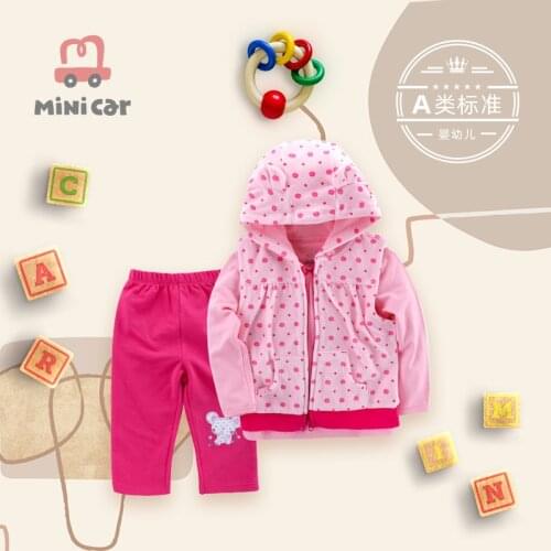 Baby three piece girls' suit long sleeve spring and autumn warm clothes