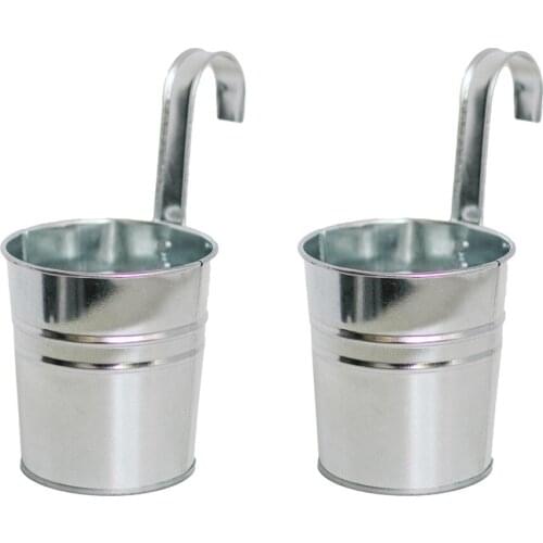 Plant Pot Flowerpots Tin Bucket Vintage Style High Quality Garden Balcony Hanging Decor Durable 2 Pcs Basket Planter Holder