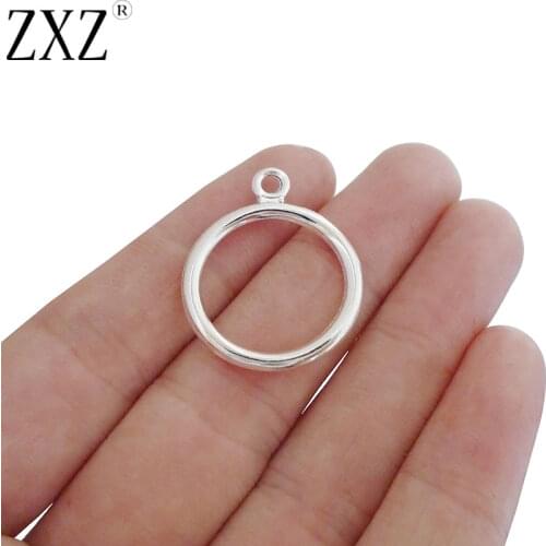 ZXZ 20pcs Open Round Circle Charms Pendants Beads for Necklace Earring Jewelry Making Findings 29x23mm