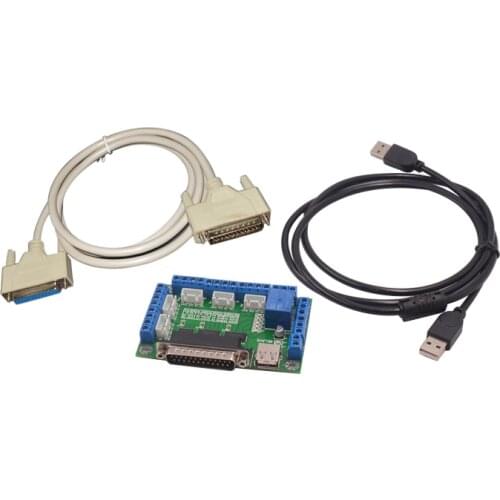 Mach3 5 axis CNC breakout board interface for stepper motor driver with one usb Cable axles 1set