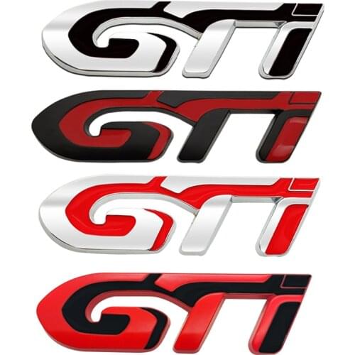 3D Metal Car GTI Logo Car Stickers Emblem Badge Decals For Peugeot GTI 206 207 208 306 307 308 Emblem Rear Trunk Car Stickers