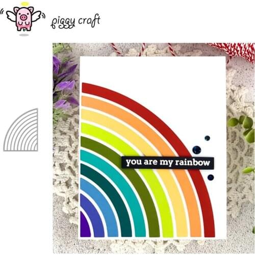 Piggy Craft metal cutting dies cut die mold Curved arc rainbow strip Scrapbook paper craft knife mould blade punch stencils dies