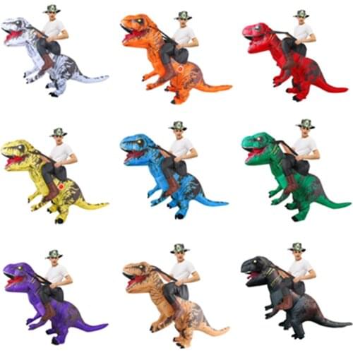 Adult Ride on T-REX Inflatable Dinosaur Costume Animal Carnival Cosplay Party Costumes Halloween For Men Fancy Disfraz