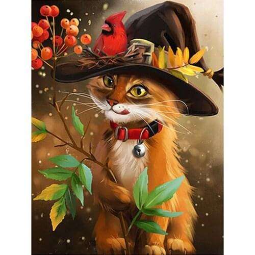 2020 New Animal Diamond Painting 5D DIY Cat Full Square/Round Rhinestone Mosaic Embroidery Cross Stitch Kits Dome Decor Gift K39