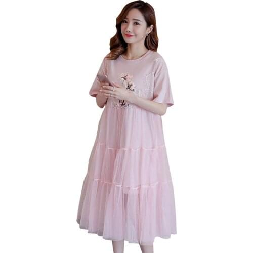 Maternity Dresses For Pregnant Womens Dress New Fashion Lace Print Short Plus Size Dresses Maternity Clothes Pregnancy Clothes
