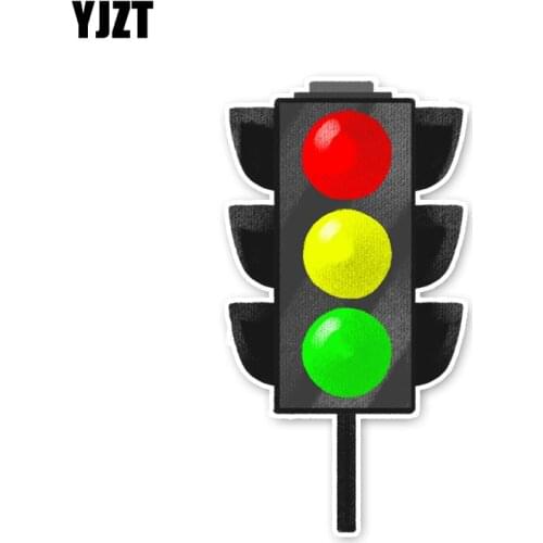 YJZT 15.9*8.4CM Warning Sign Attention Traffic Lights Accessories Car Stickers C30-0638