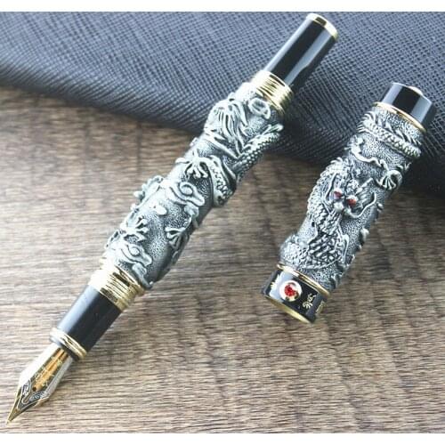 Jinhao Dragons pen Luxury Thick Body Fountain Pen High Quality Metal Gift Pen with Original Case 0.7 mm Ink Pens for Busniess
