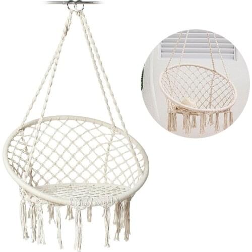 Garden Chair Swinging Indoor Outdoor Furniture Hammock Hanging Rope Chair Swing Chair Seat With 2 Pillows Hammock Camping