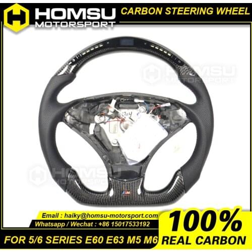 Custom alcantar led carbon fiber LED steering wheel For bmw E60 E63 M5 M6 racing wheel convertible
