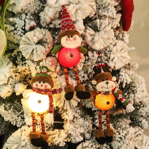 Christmas Tree Decor WithLED Glowing Light Christmas Dolls Tree Decor Snowman Christmas Decoration For Home Natal New Year 2022