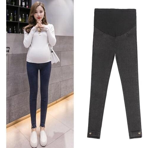 Maternity Pregnancy Skinny Trousers Jeans Over The Pants Elastic Casual Pockets Slim Pants women fashion Casual fashion thin