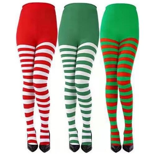 Female Striped Pantyhose High Waist Pants Pantihose Leggings Festive Party Costumes Underwear