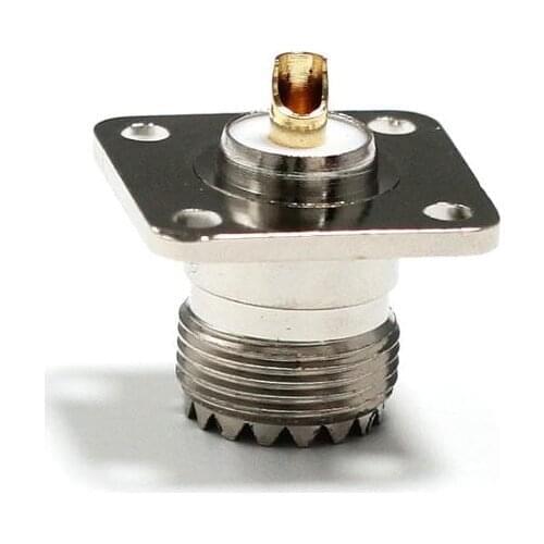 1pc UHF female jack RF Coax connector Straight,4-hole chassis with solder cup Nickelplated NEW wholesale