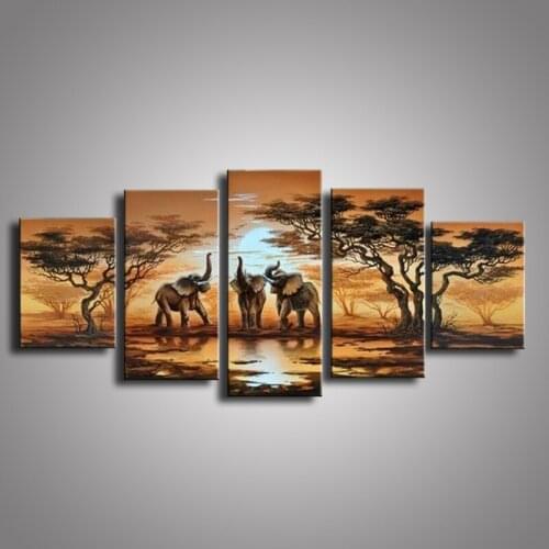 100% hand-painted oil paintings on canvas African Scenery Guaranteed oil painting home decoration Modern wall DY-005