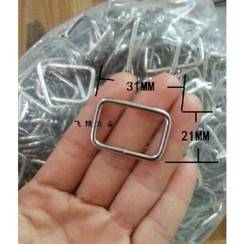 100pcs/lot Square Iron wire circle bags in ring buckles white wire