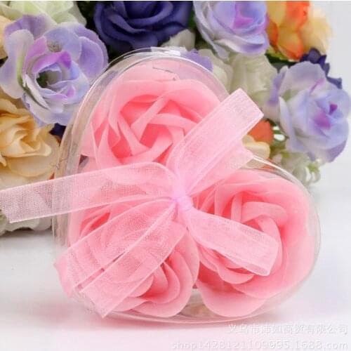 20boxes Heart Scented Bath Body Petal Rose Flower Soap Wedding Decoration Body Soap Wedding Party Gift