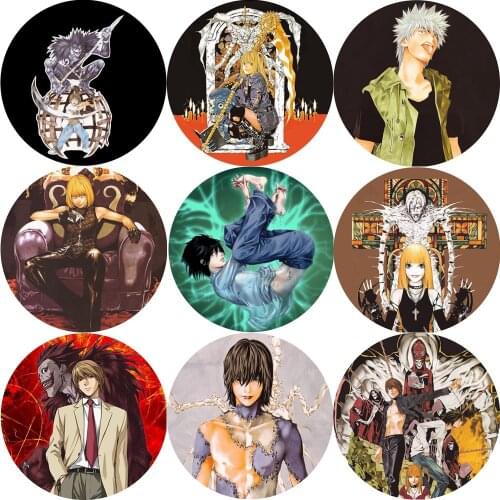 23 Styles Anime Death Note L·Lawliet Killer Yagami Light Brooch Cosplay Badge Backpacks Button Women Clothes Xmas Gift SWBJ-2