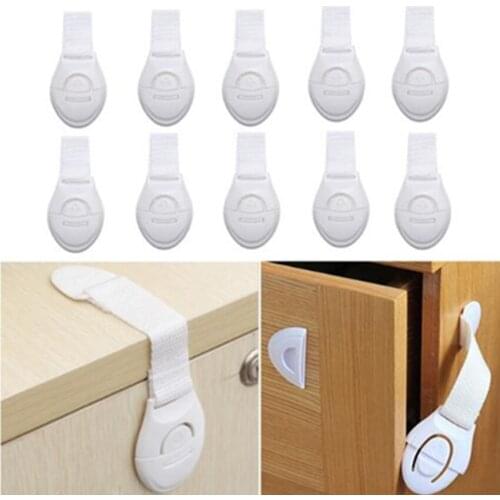 4Pcs/Lot Kids Safety Locks Cabinet Door Drawers Refrigerator Locks Children Safety Protection Plastic Security Locks Straps