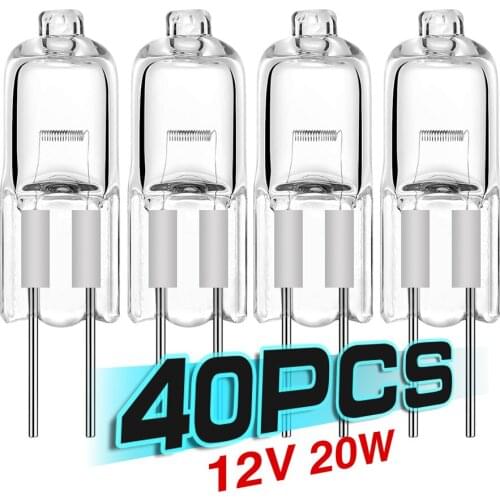 40Pcs/Lot High Quality 12V 20W G4 Halogen Bulbs indoor Warm White Lamp JC Type Light halogen lamps 12V light bulbs Energy Saving